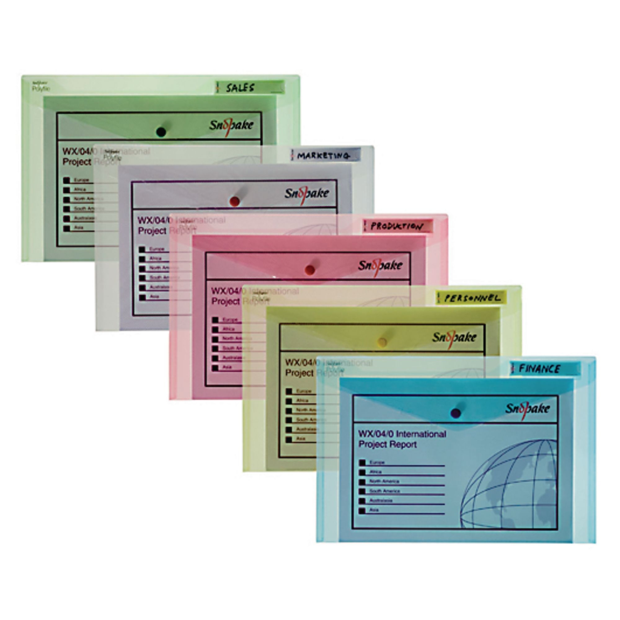 Snopake Classic Polyfile Popper Wallet Foolscap Clear - Pack of 5